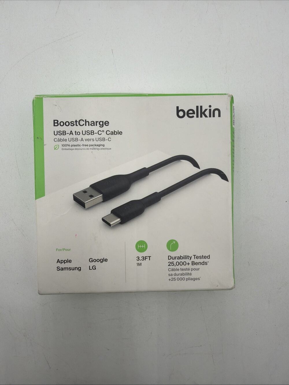 Belkin USB C to USB A Cable, 3.3ft - Type C Charger, iPhone Charger Cord Braided